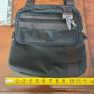 Tumi brown and black nylon unisex shoulder bag